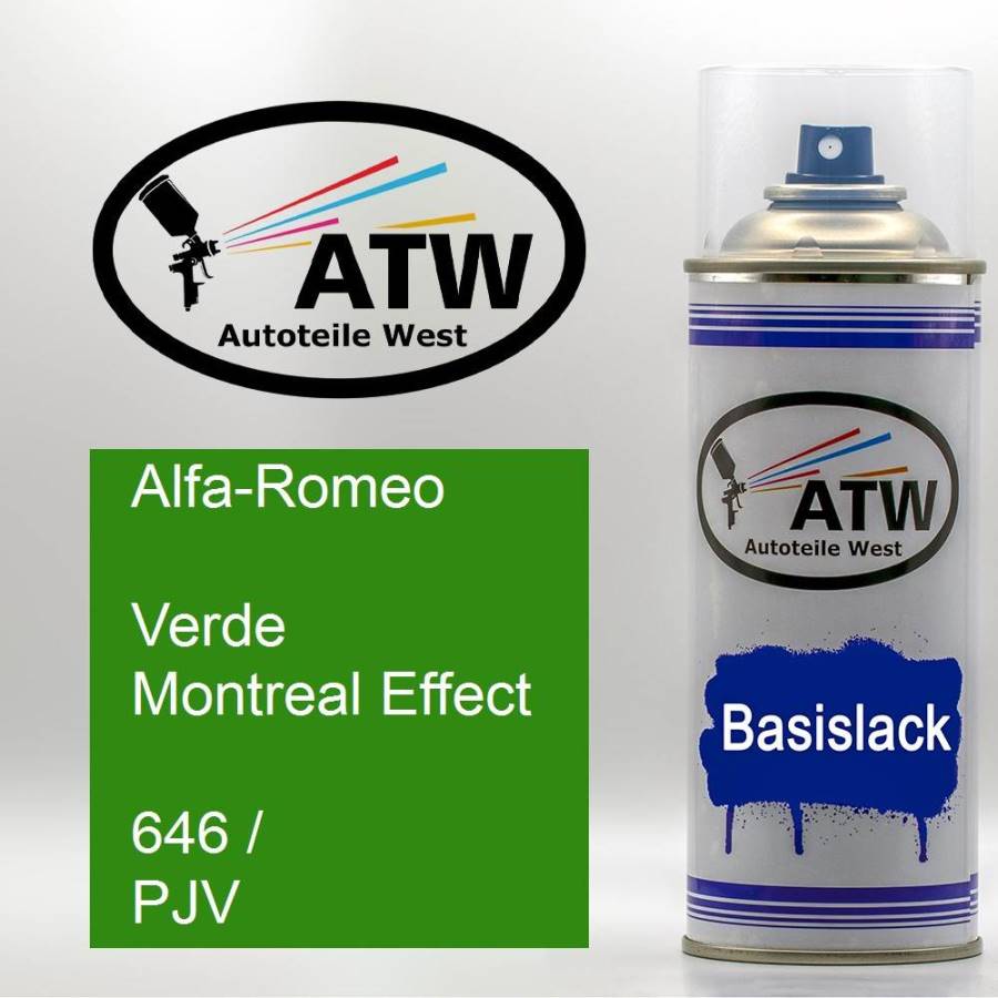 Alfa-Romeo, Verde Montreal Effect, 646 / PJV: 400ml Sprühdose, von ATW Autoteile West.